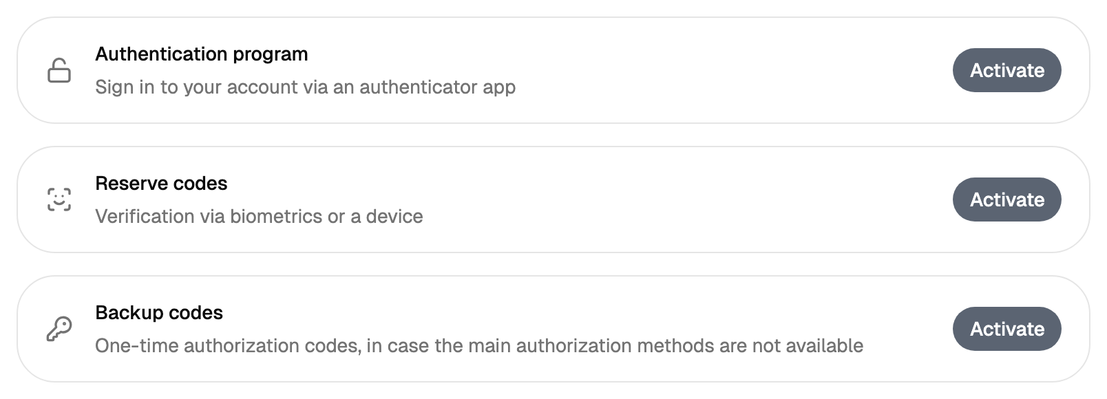 Second-factor methods