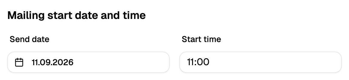 Start date and time